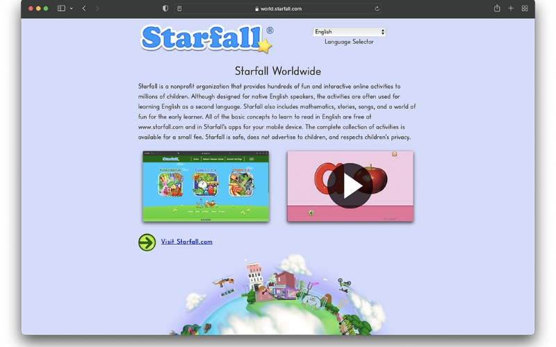 wesbite học tiếng anh online cho người đi làm Starfall
