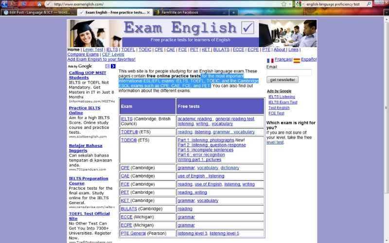 trang web học chứng chỉ tiếng anh Exam English