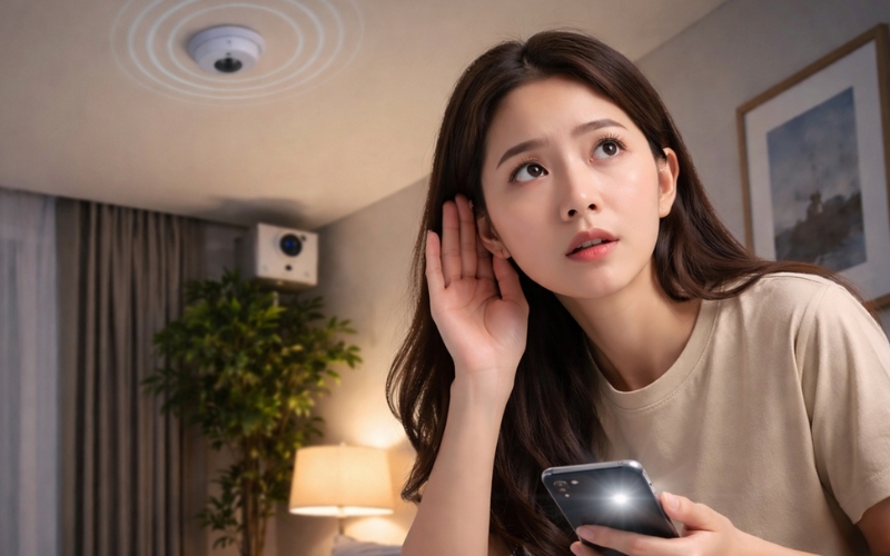 lắng nghe âm thanh phát ra từ camera