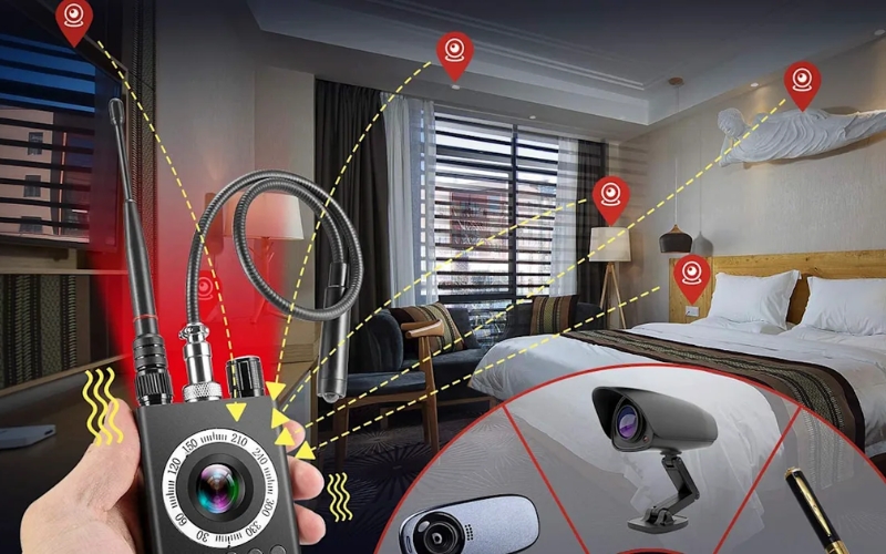 sử dụng thiết bị dò sóng RF phát hiện camera