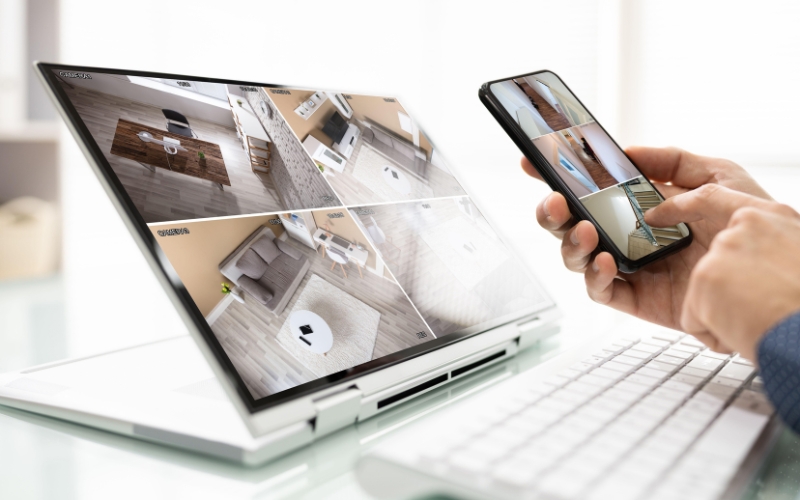 theo dõi qua ứng dụng hoặc phần mềm quản lý camera
